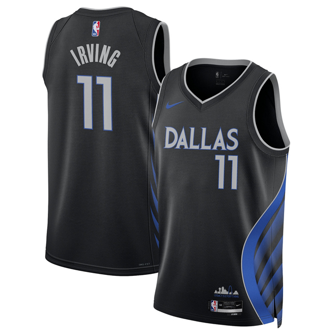 Men's Dallas Mavericks #11 Kyrie Irving Black 2025/26 City Edition Stitched Basketball Jersey